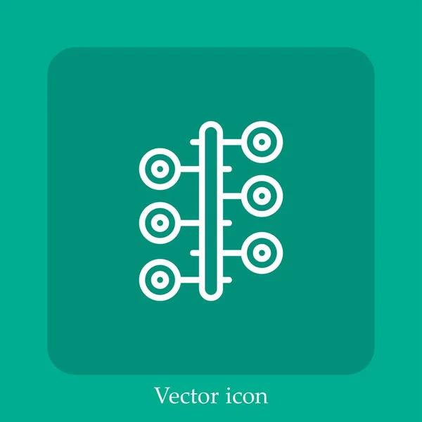 Icône Vectorielle Timeline Icône Linéaire Ligne Avec Course Modifiable — Image vectorielle
