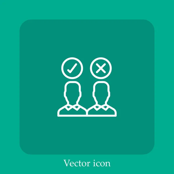 Candidato Ícone Vetorial Linear Icon Line Com Curso Editável — Vetor de Stock