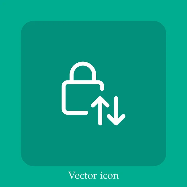 Ícone Vetor Transferência Dados Linear Icon Line Com Curso Editável — Vetor de Stock