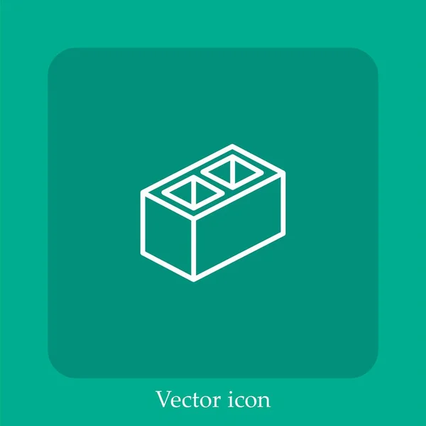 Ícone Vetorial Bloco Linear Icon Line Com Curso Editável — Vetor de Stock