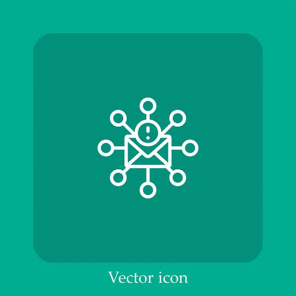Ícone Vetor Mail Linear Icon Line Com Curso Editável — Vetor de Stock