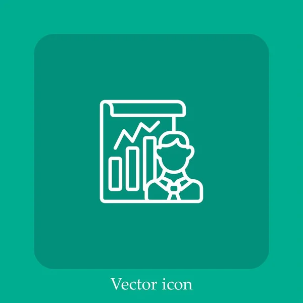 Präsentation Vektor Symbol Lineare Icon Line Mit Editierbarem Strich — Stockvektor