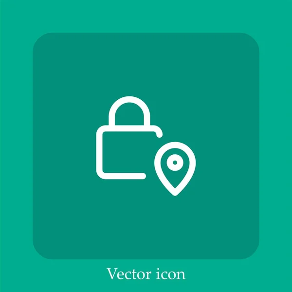 Ícone Vetor Localização Linear Icon Line Com Curso Editável —  Vetores de Stock