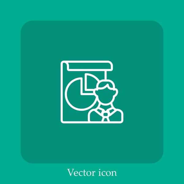 Presentation Vector Icon Linear Icon Line Editable Stroke — Stock Vector