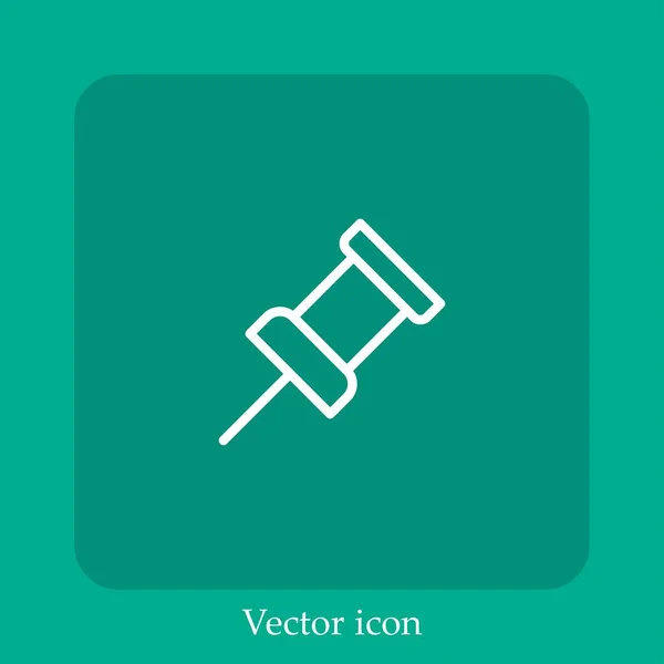 Icône Vectorielle Broche Icône Linéaire Ligne Avec Trait Modifiable — Image vectorielle