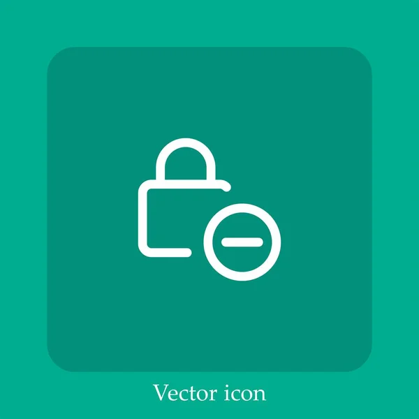 Supprimer Icône Vectorielle Icône Linéaire Ligne Avec Course Modifiable — Image vectorielle