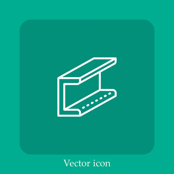 Icône Vectorielle Faisceau Icône Linéaire Ligne Avec Course Modifiable — Image vectorielle