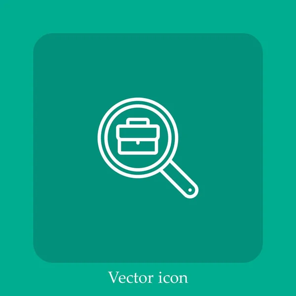 Ícone Vetor Busca Trabalho Linear Icon Line Com Curso Editável — Vetor de Stock