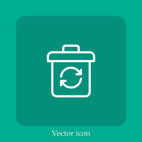 Reciclar Ícone Vetor Linear Icon Line Com Curso Editável — Vetor de Stock