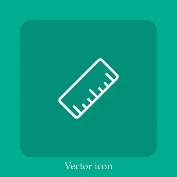 Vonalzó Vektor Ikon Lineáris Ikon Line Szerkeszthető Stroke — Stock Vector