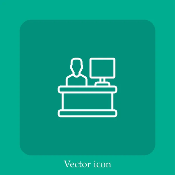 Werknemer Vector Pictogram Lineair Icon Line Met Bewerkbare Slag — Stockvector
