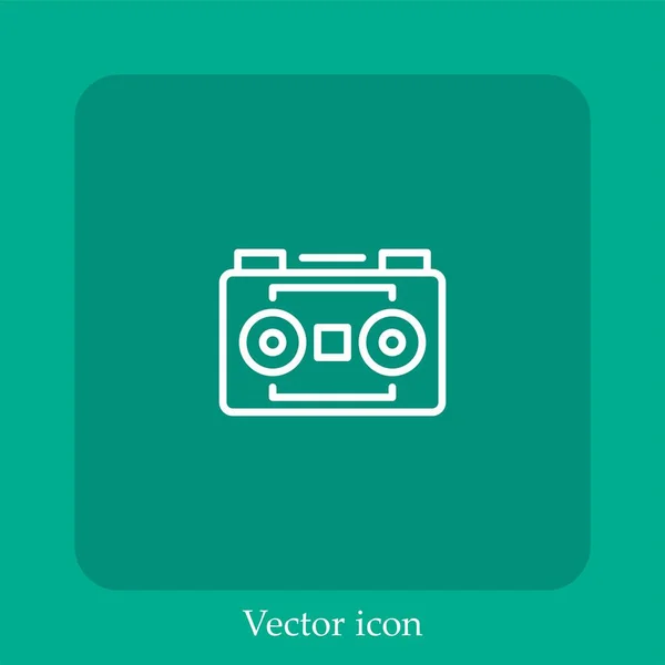 Stereo Camera Vector Icon Linear Icon Line Editable Stroke — Stock Vector