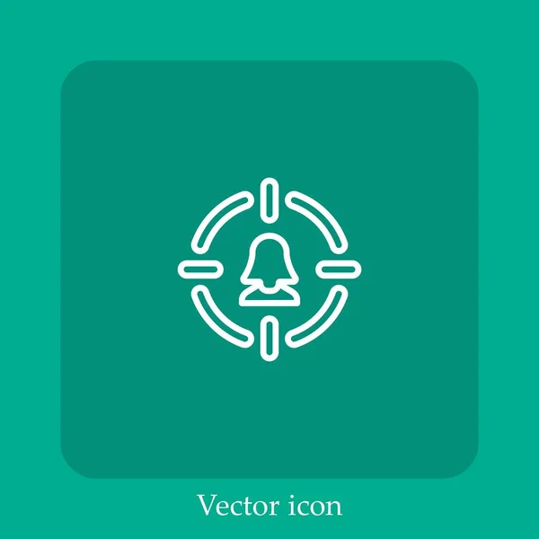 Icona Vettoriale Bersaglio Icon Line Lineare Con Ictus Modificabile — Vettoriale Stock