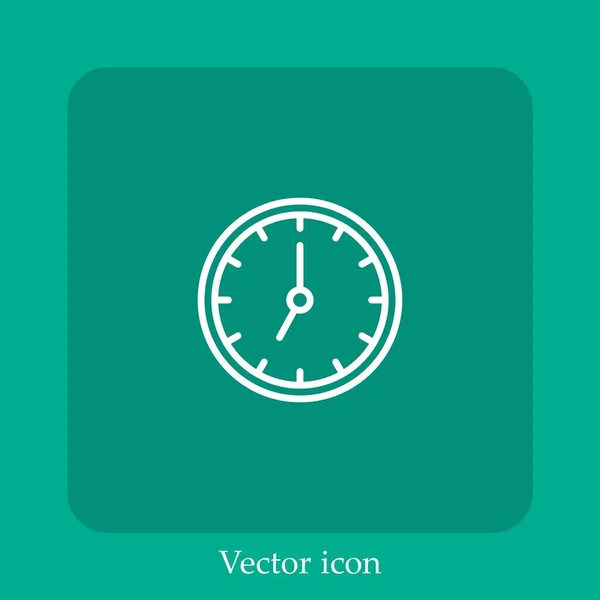 Ícone Vetor Relógio Linear Icon Line Com Curso Editável — Vetor de Stock