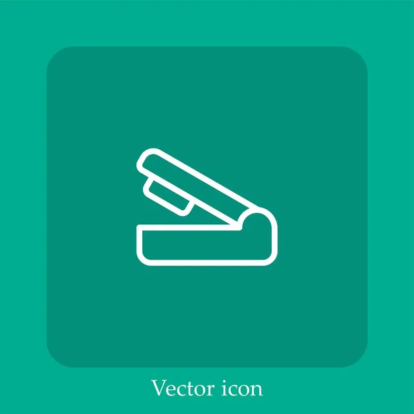 Icône Vectorielle Agrafeuse Icône Linéaire Ligne Avec Trait Modifiable — Image vectorielle