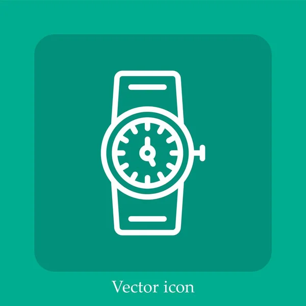 Uhr Vektor Symbol Lineare Icon Line Mit Editierbarem Strich — Stockvektor