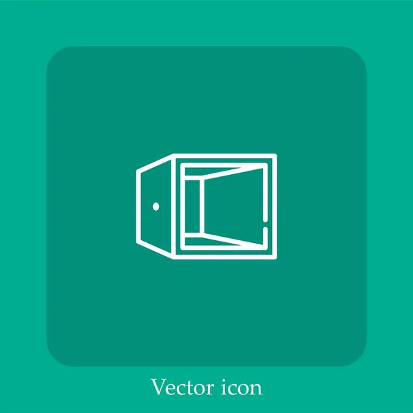 Icono Vector Vintage Icon Line Lineal Con Carrera Editable — Vector de stock