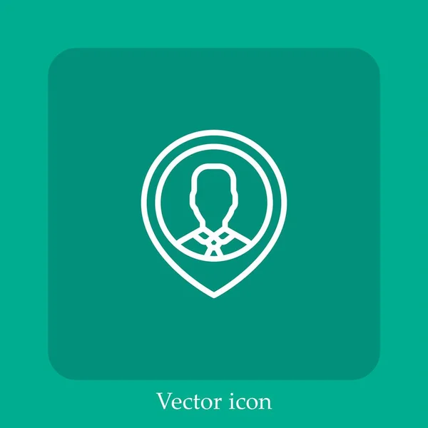 Pinvektorsymbol Lineare Icon Line Mit Editierbarem Strich — Stockvektor