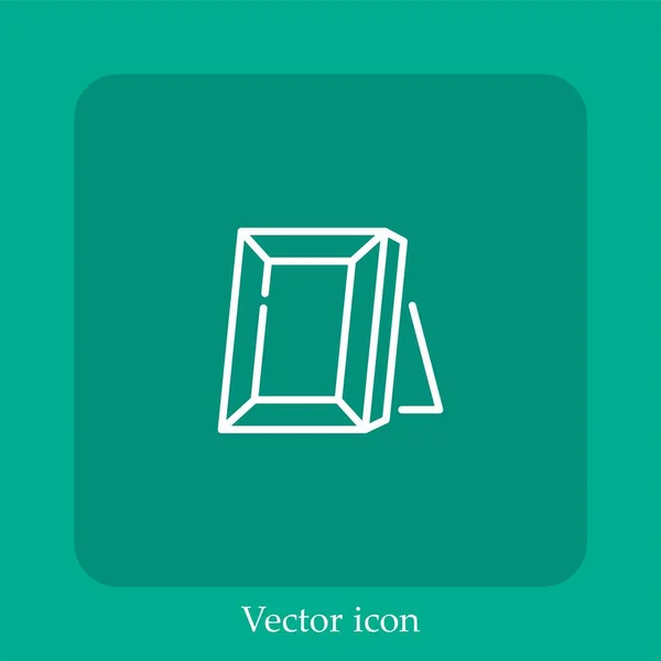 Picture Frame Vector Icon Linear Icon Line Editable Stroke — Stock Vector