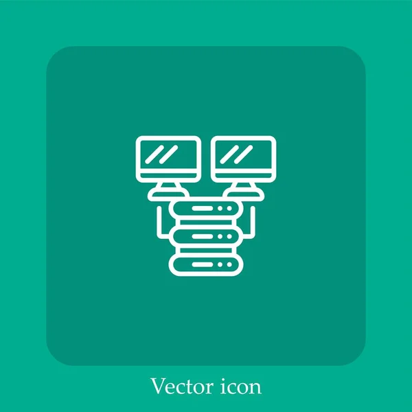 Server Vector Icon Linear Icon Line Editable Stroke — Stock Vector