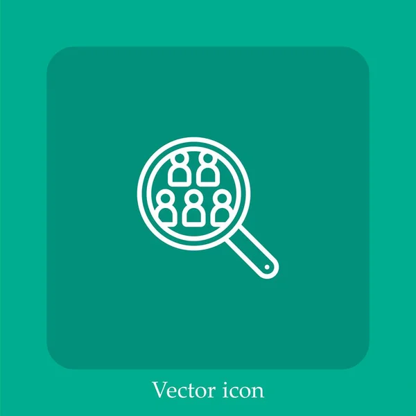 Búsqueda Empleo Icono Vectorial Icon Line Lineal Con Carrera Editable — Vector de stock