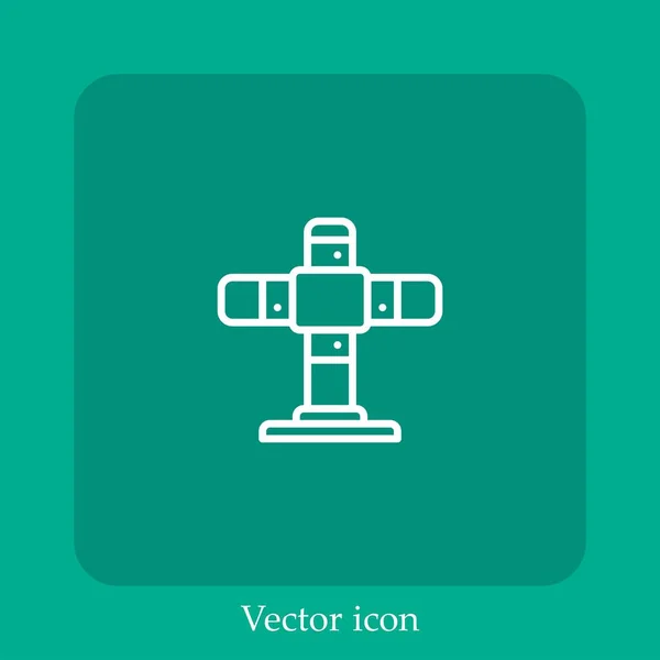 Andamio Icono Vector Icon Line Lineal Con Carrera Editable — Vector de stock