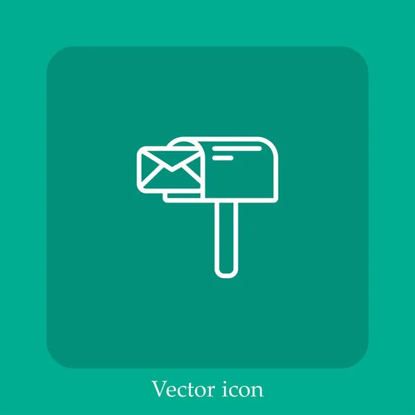 Postbox Vector Icon Linear Icon Line Editable Stroke — Stock Vector