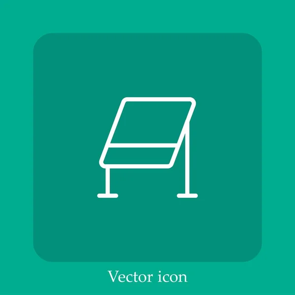 Icône Vectorielle Tableau Blanc Icône Linéaire Ligne Avec Course Modifiable — Image vectorielle