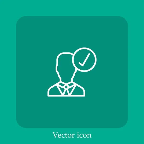 Candidate Vector Icon Linear Icon Line Editable Stroke — Stock Vector