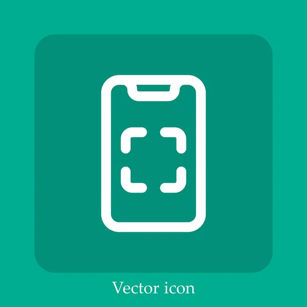 Code Scan Icône Vectorielle Icône Linéaire Ligne Avec Course Modifiable — Image vectorielle