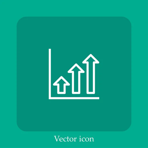 Bar Chart Vector Icon Linear Icon Line Editable Stroke — Stock Vector