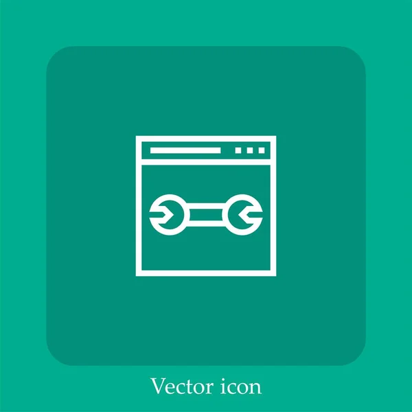 Icono Del Vector Del Navegador Icon Line Lineal Con Carrera — Vector de stock