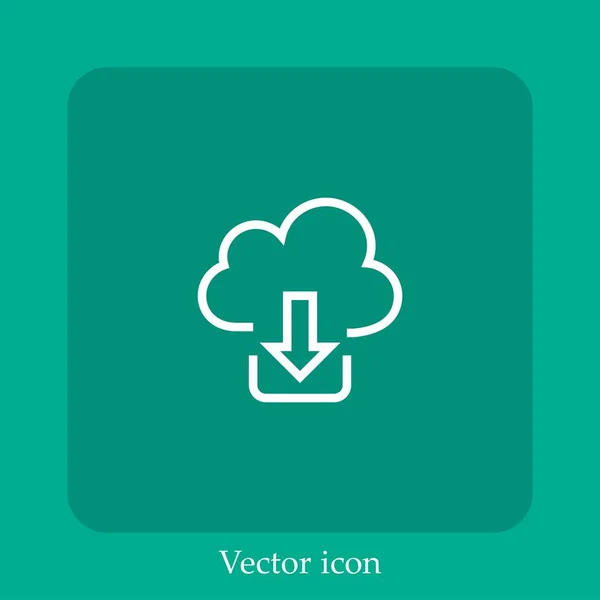 Cloud Computing Vector Icon Linear Icon Line Editable Stroke — Vector de stock