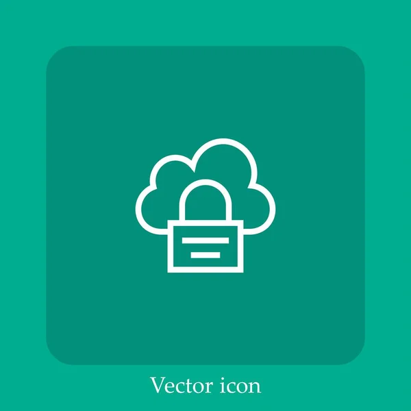 Cloud Computing Vector Icon Linear Icon Line Editable Stroke — Vector de stock