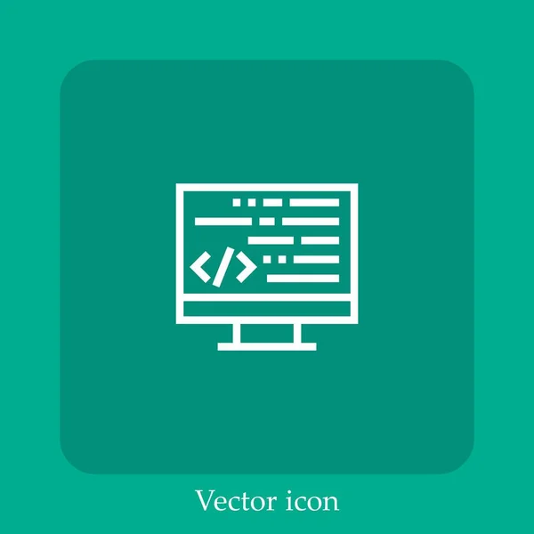 Codierung Vektorsymbol Lineare Icon Line Mit Editierbarem Strich — Stockvektor