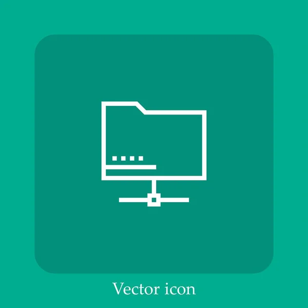 Icono Vector Carpeta Icon Line Lineal Con Carrera Editable — Vector de stock