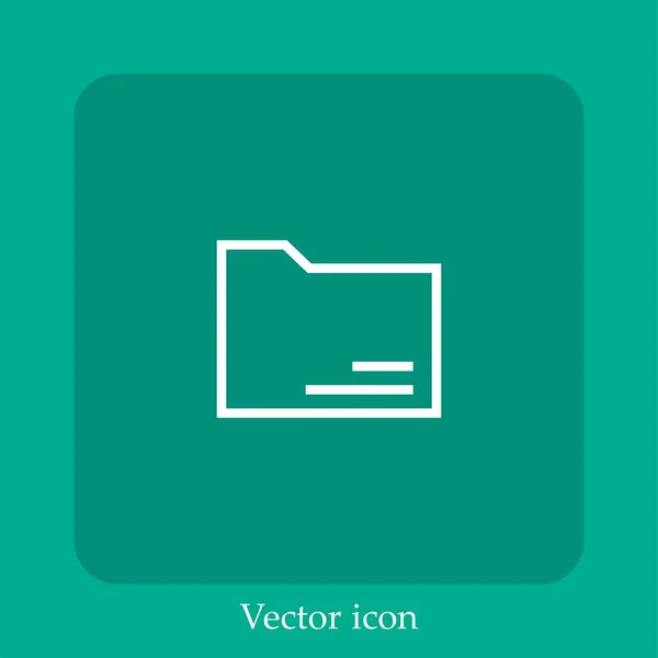 Icono Vector Carpeta Icon Line Lineal Con Carrera Editable — Vector de stock