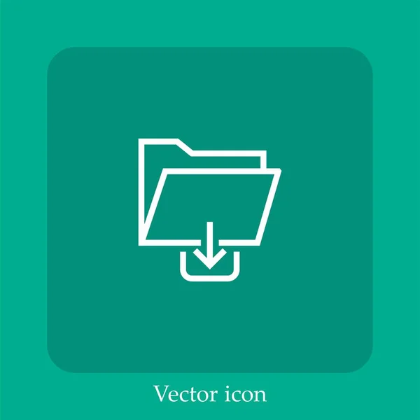 Ícone Vetorial Pasta Linear Icon Line Com Curso Editável — Vetor de Stock