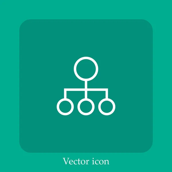 Estrutura Hierárquica Ícone Vetorial Linear Icon Line Com Curso Editável — Vetor de Stock