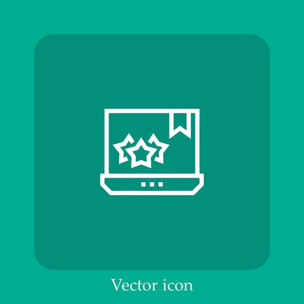 Laptop Vector Icon Linear Icon Line Editable Stroke — Stock Vector