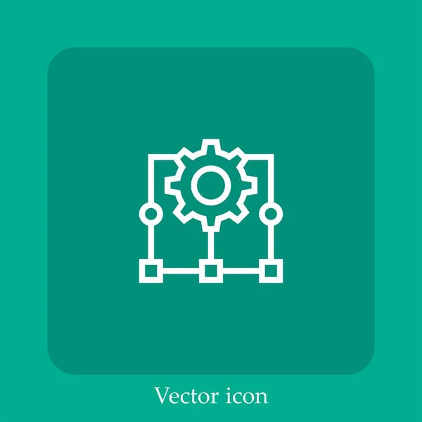 Ícone Vetor Rede Linear Icon Line Com Curso Editável — Vetor de Stock