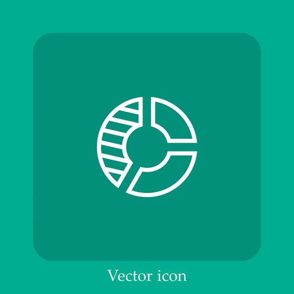 Pie Chart Vektor Ikon Linear Icon Line Dengan Coretan Yang - Stok Vektor