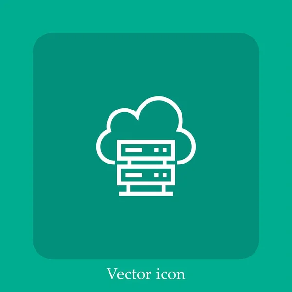 Server Vektor Ikon Lineær Icon Line Med Redigerbare Slagtilfælde – Stock-vektor