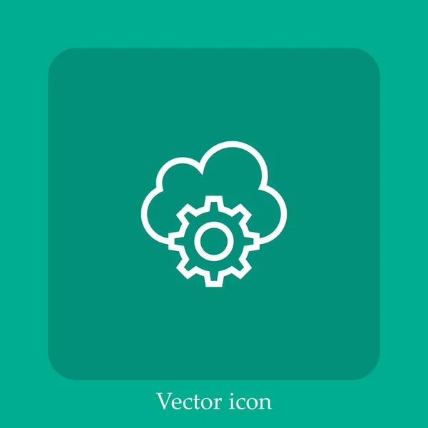 Ajustes Icono Vectorial Icon Line Lineal Con Carrera Editable — Vector de stock