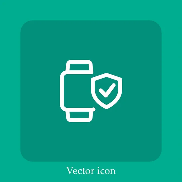 Smartwatch Vektorsymbol Lineare Icon Line Mit Editierbarem Strich — Stockvektor