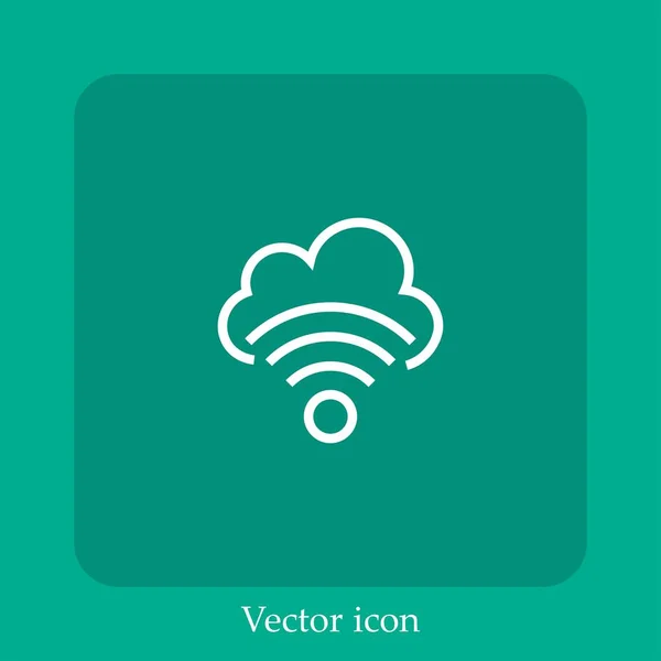 Wifi Vektor Symbol Lineare Icon Line Mit Editierbarem Strich — Stockvektor