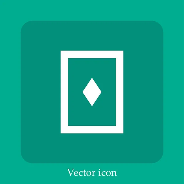 Туз Вектора Бриллиантов Иконка Linear Icon Line Редактируемым Ударом — стоковый вектор