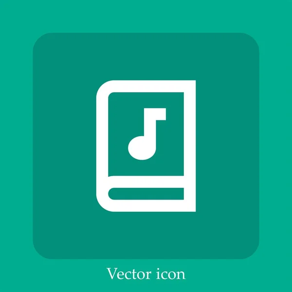 Icono Vector Audiolibro Icono Lineal Línea Con Carrera Editable — Vector de stock