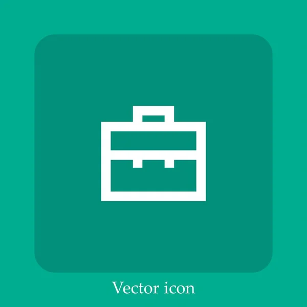 Линейный Значок Вектора Портфеля Строка Редактируемым Штрихом — стоковый вектор