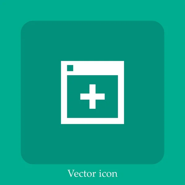 Icono Del Vector Del Navegador Icon Line Lineal Con Carrera — Vector de stock